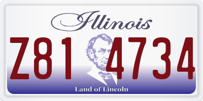 IL license plate Z814734