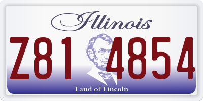 IL license plate Z814854
