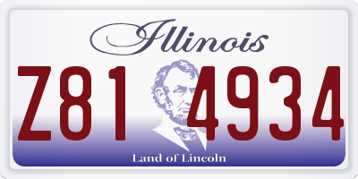 IL license plate Z814934