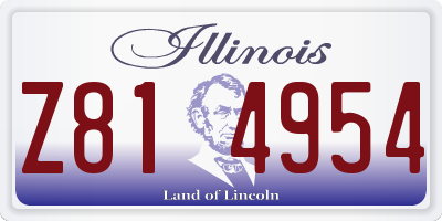 IL license plate Z814954