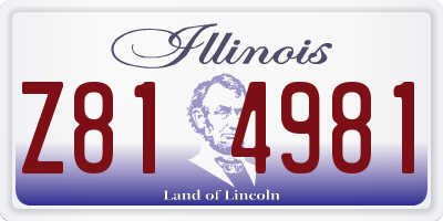 IL license plate Z814981