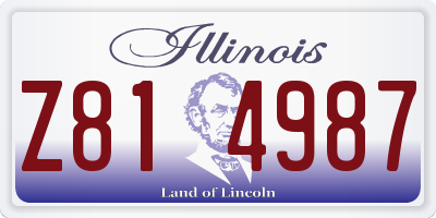 IL license plate Z814987