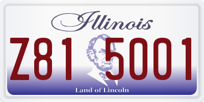 IL license plate Z815001