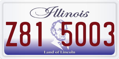 IL license plate Z815003