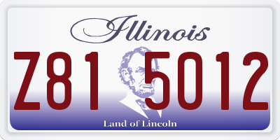 IL license plate Z815012