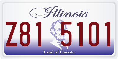 IL license plate Z815101