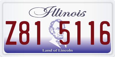 IL license plate Z815116