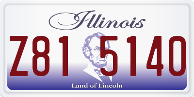 IL license plate Z815140