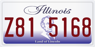 IL license plate Z815168