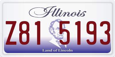 IL license plate Z815193