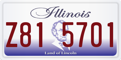 IL license plate Z815701