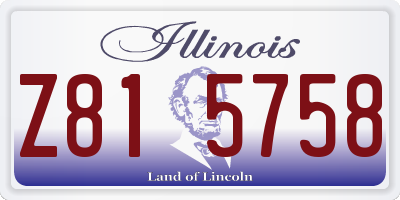 IL license plate Z815758