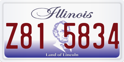 IL license plate Z815834