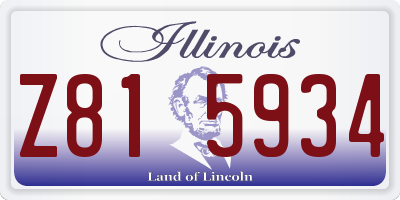IL license plate Z815934