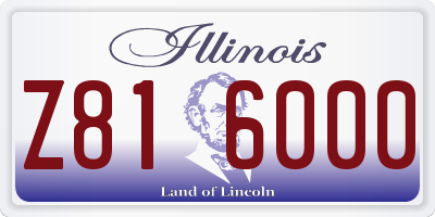 IL license plate Z816000
