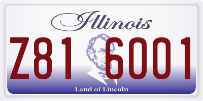 IL license plate Z816001