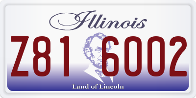 IL license plate Z816002