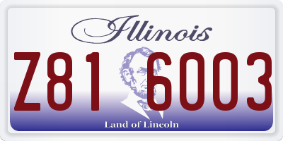 IL license plate Z816003