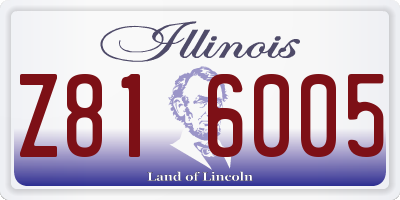 IL license plate Z816005