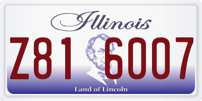 IL license plate Z816007