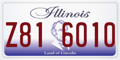 IL license plate Z816010