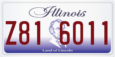 IL license plate Z816011