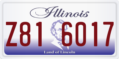 IL license plate Z816017