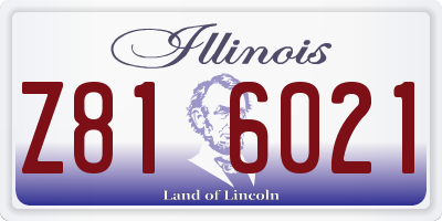 IL license plate Z816021