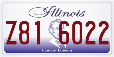 IL license plate Z816022