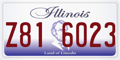 IL license plate Z816023