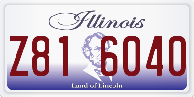 IL license plate Z816040