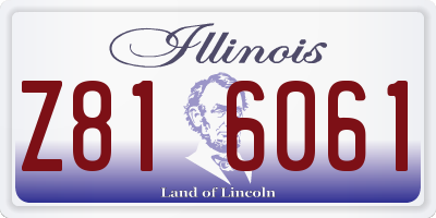 IL license plate Z816061