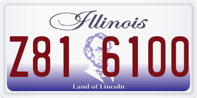 IL license plate Z816100