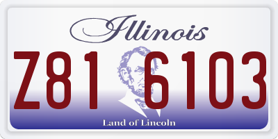 IL license plate Z816103