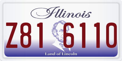 IL license plate Z816110