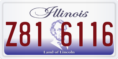 IL license plate Z816116