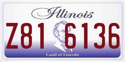 IL license plate Z816136