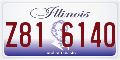 IL license plate Z816140