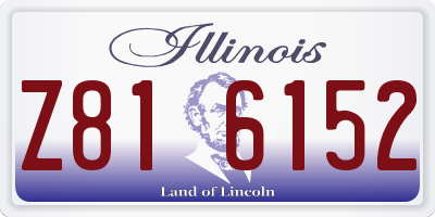 IL license plate Z816152