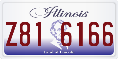 IL license plate Z816166
