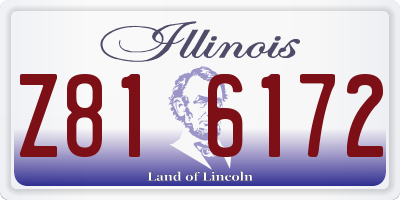 IL license plate Z816172