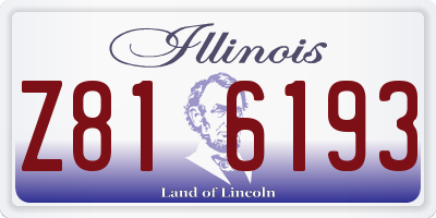 IL license plate Z816193