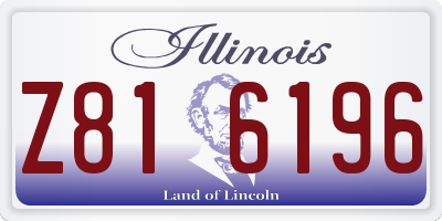 IL license plate Z816196