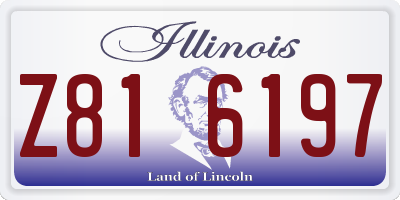 IL license plate Z816197