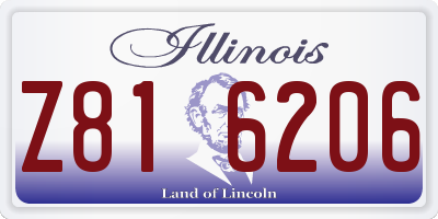 IL license plate Z816206