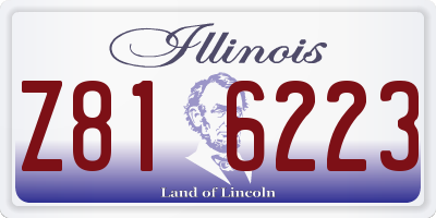 IL license plate Z816223