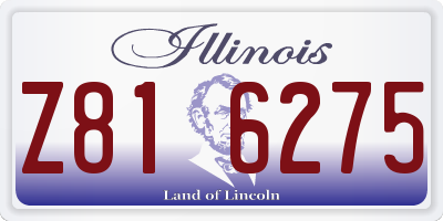IL license plate Z816275