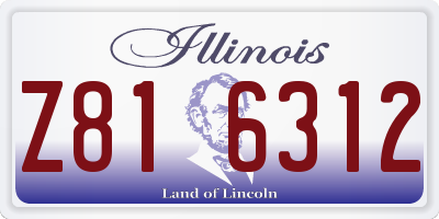IL license plate Z816312
