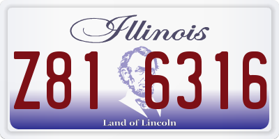 IL license plate Z816316