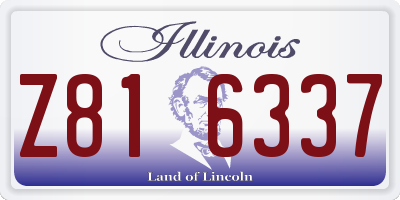 IL license plate Z816337